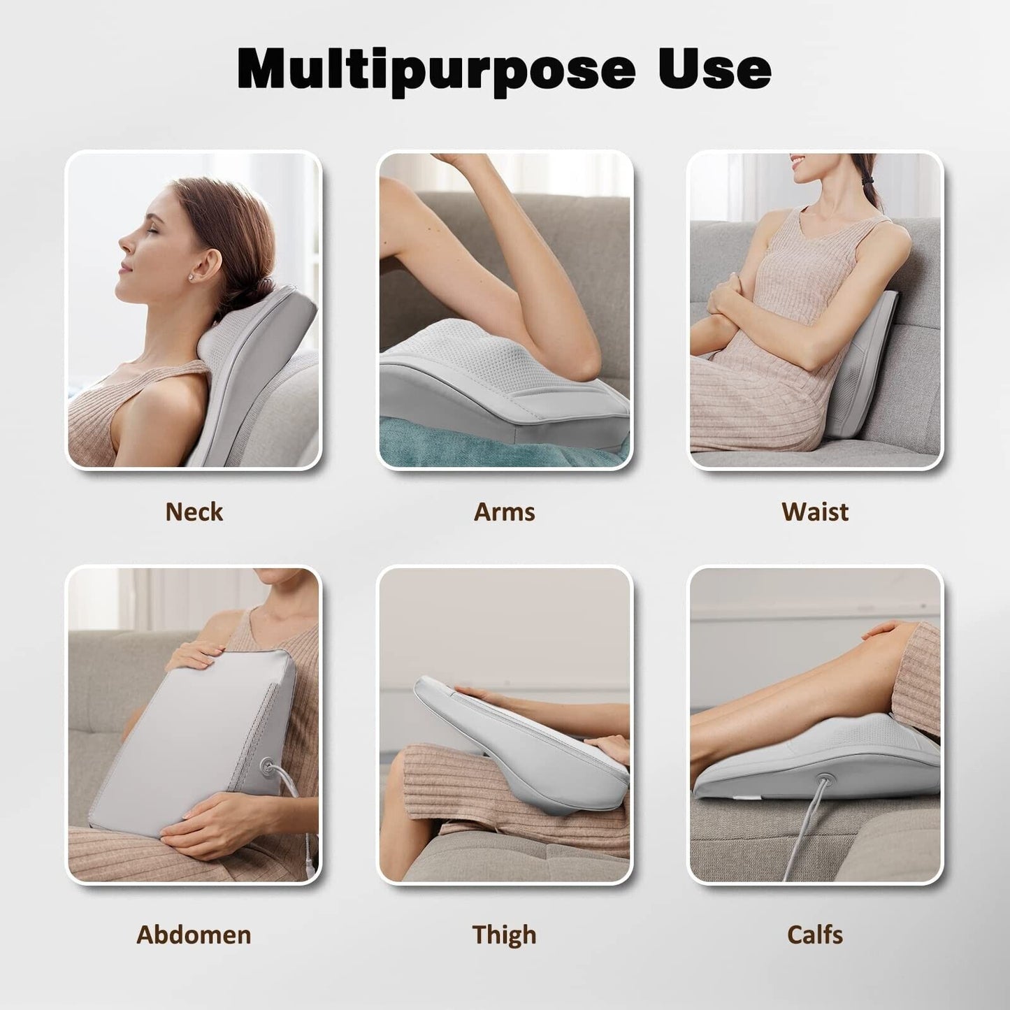 Neck and Shoulder Massager with Heat, Shiatsu Massage Pillow with 3D Deep Tissue