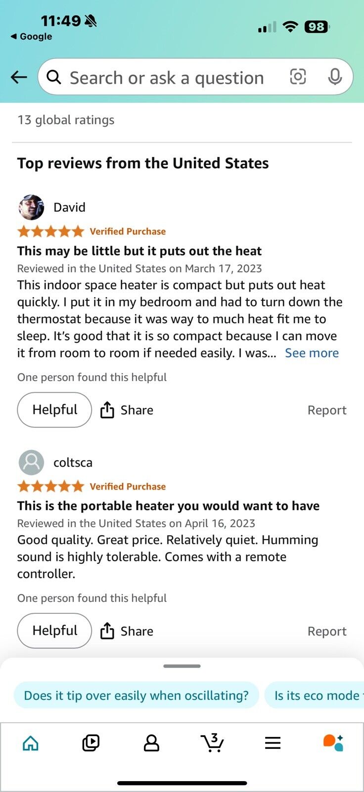 Space Heater 1500W Fast Heating, Electric & Portable Ceramic Heaters indoor only