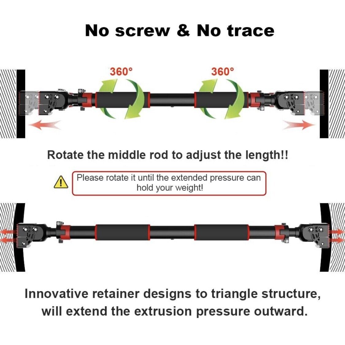 Pull Up Bar for Doorway Chin Up Bar No Screw Strength Training Home Workout