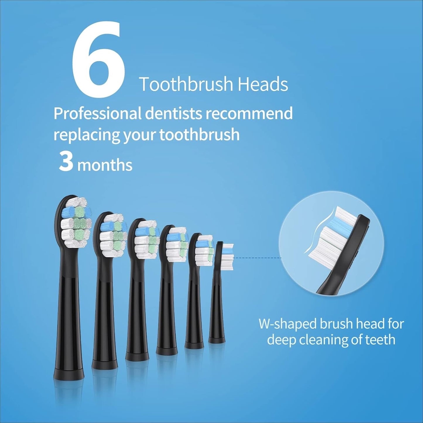 Electric Toothbrush Sonicare with 6 Brush Heads