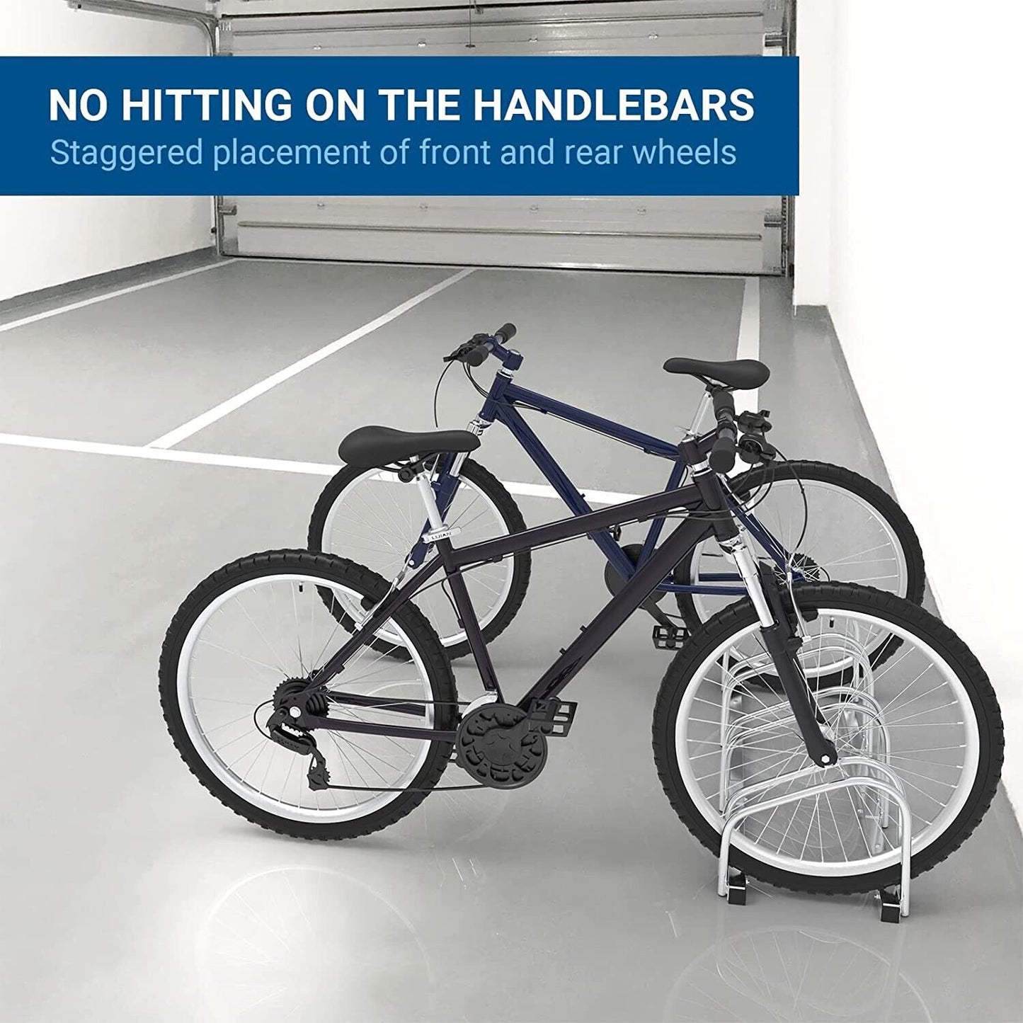 4 Bikes Floor Rack Stand Steel Bicycle Storage Organizer Parking Holder