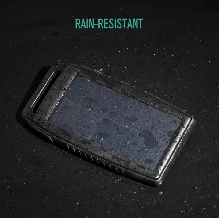 Nekteck Solar Charger 10000mAh Rain-resistant Dirt/Shockproof Dual USB Port