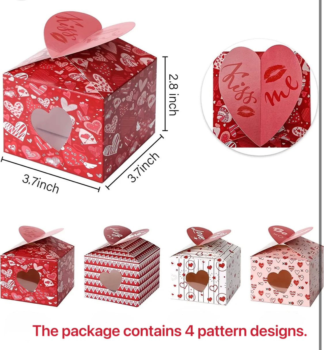 Valentine's Day 16PCS Heart Cupcake Boxes,Treat Boxes Candy Boxes