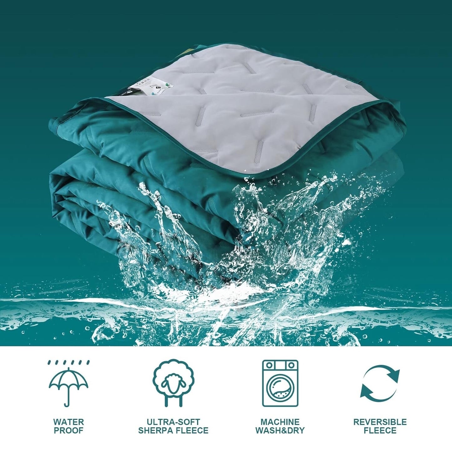 82”x55” Outdoor Waterproof Camping Blanket - Hooded Fleece Windproof Blanket