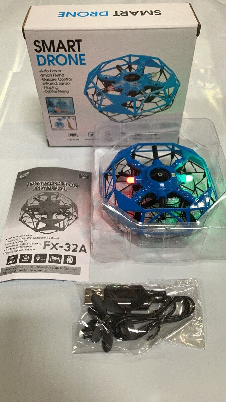 Hand Operated Mini Drone, Quad Induction Levitation UFO, 360° Indoor Drone