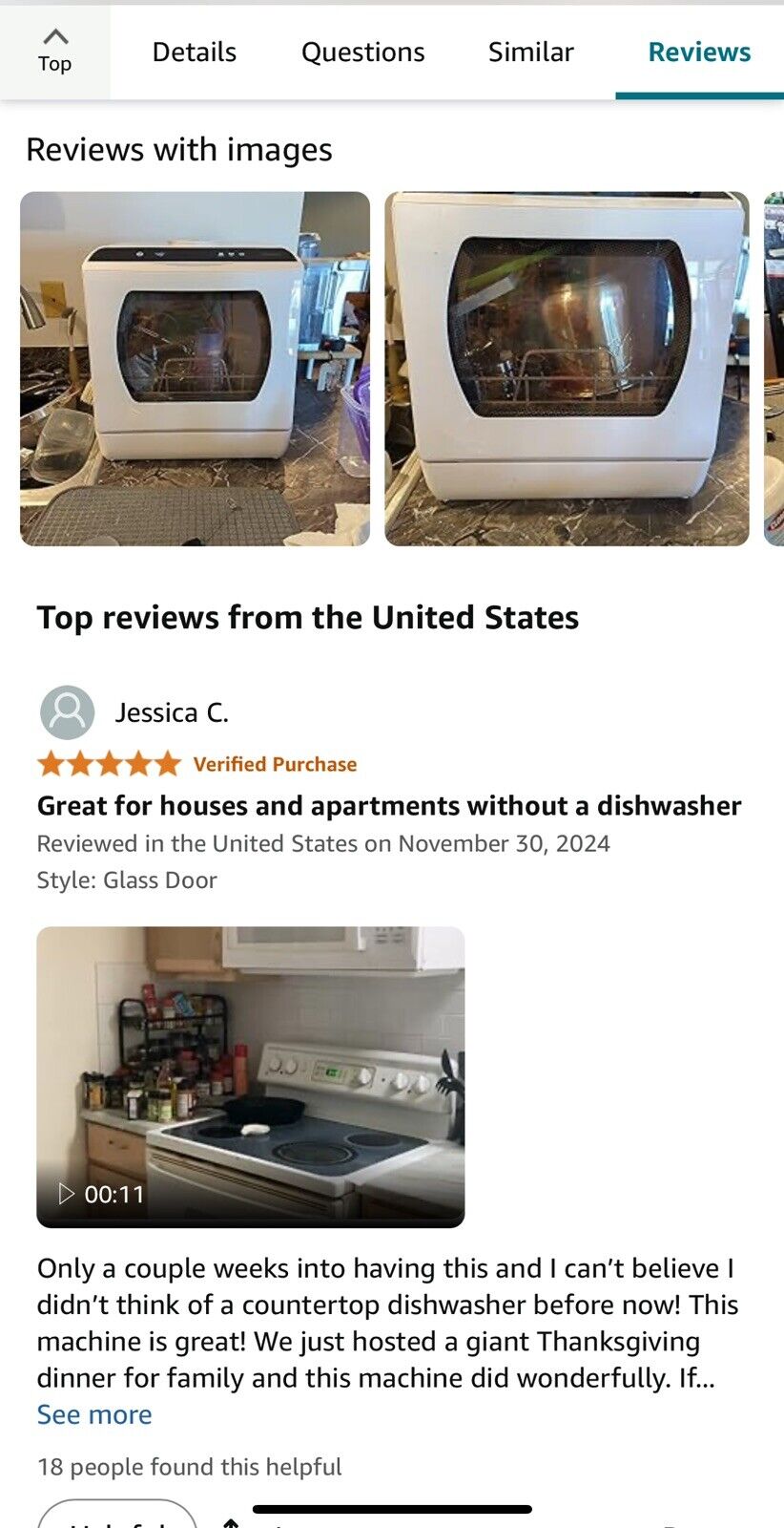 Hermitlux Countertop Dishwasher, 5 Washing Programs Portable Dishwasher
