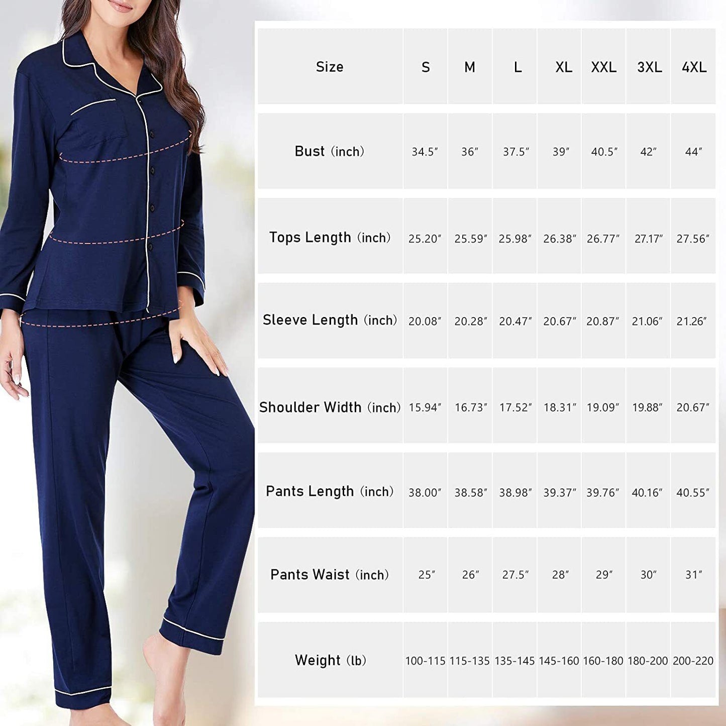 NEW Women's Soft Set Two Piece Pajama Set Classic Comfort Pajamas LY888_4