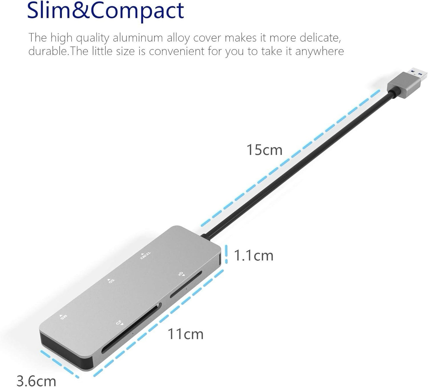 USB 3.0 XD Card Reader, USB 3.0 (5Gps) High Speed TF/SD/MS/M2/XD/CF Memory Card