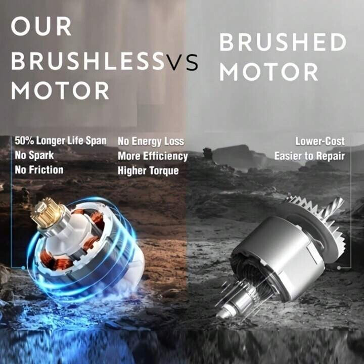 Powerful Massage Gun – 3 Speeds, Silent Brushless Motor, 4 Heads, Endurance