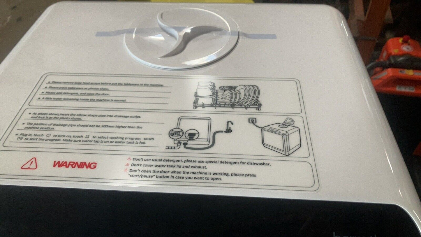 Hermitlux Countertop Dishwasher, 5 Washing Programs Portable Dishwasher