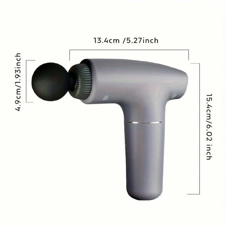 Powerful Massage Gun – 3 Speeds, Silent Brushless Motor, 4 Heads, Endurance