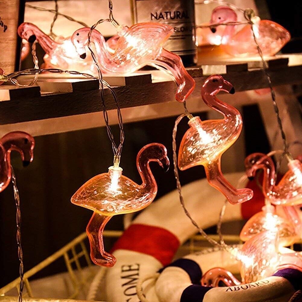 Wholesale losts 20set 9Ft Pink Lights LED Flamingo String Lights Battery