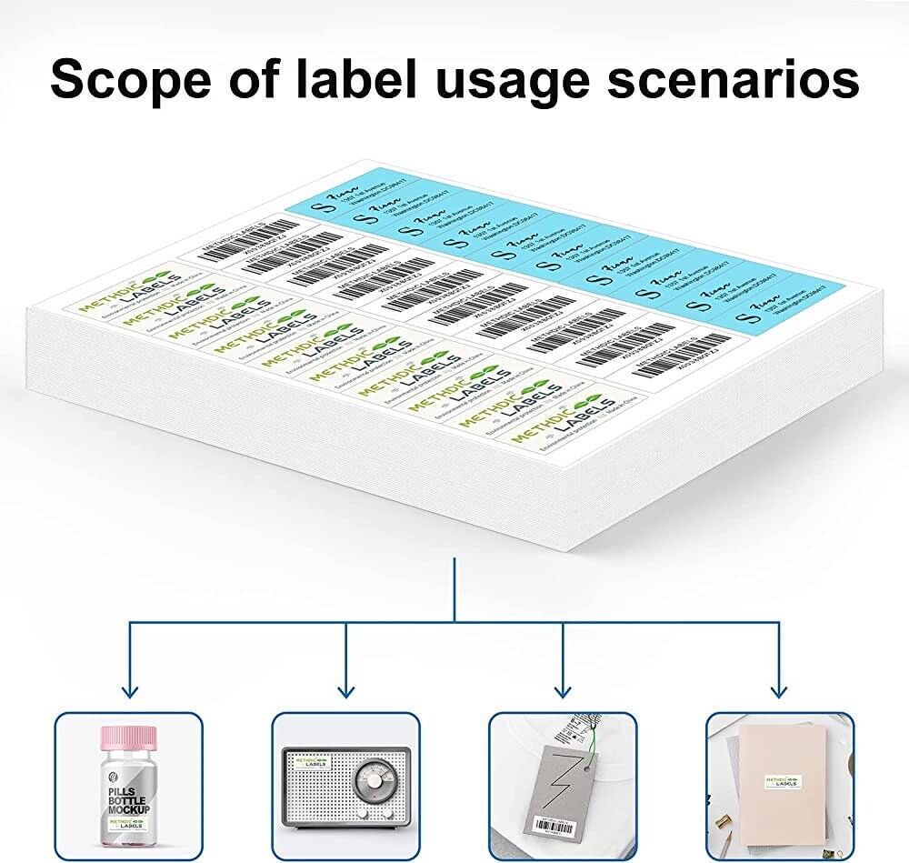 6000 Label 30 UP 1" x 2 5/8" Shipping Adhesive Blank Labels 200 Sheets 2.625 x 1