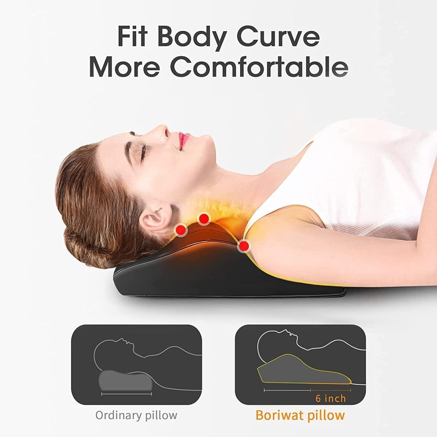 Neck and Shoulder Massager with Heat, Shiatsu Massage Pillow with 3D Deep Tissue