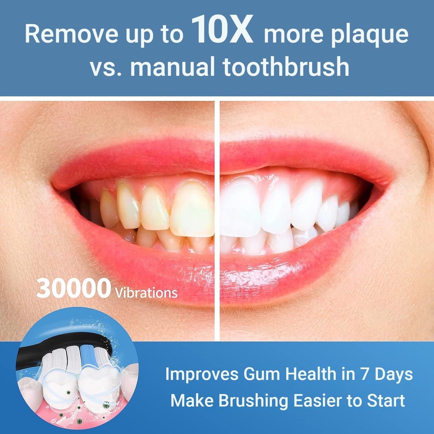 Electric Toothbrush Sonicare with 6 Brush Heads