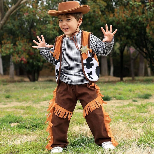 Cowboy Costume for Boys, Toddler Western Outfit Set, Kids Role Play Cosplay