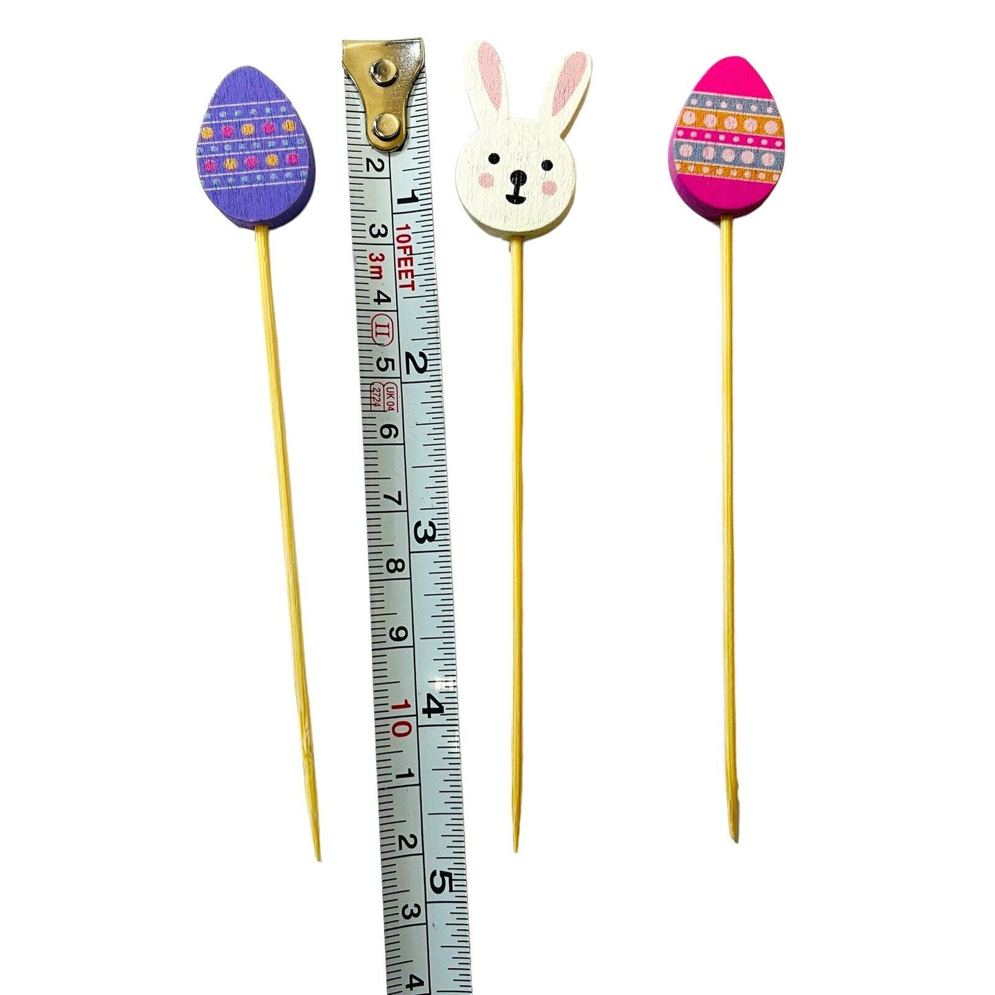 100 Pcs 5inch Cocktail Picks Handmade Sticks Bamboo easter bunny eggs