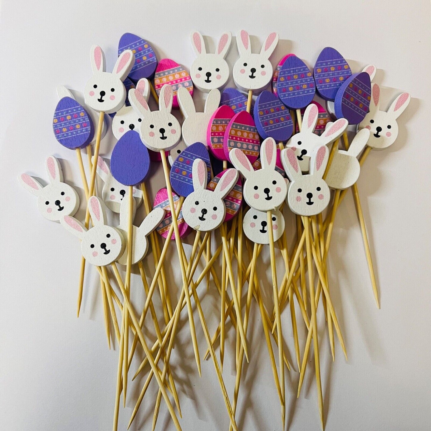 100 PCS Bamboo Cocktail Picks 5inch Food Picks Easter cactus flamingo