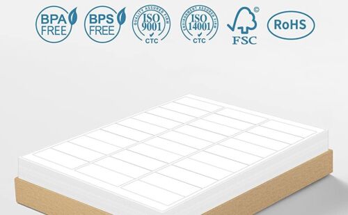 6000 Label 30 UP 1" x 2 5/8" Shipping Adhesive Blank Labels 200 Sheets 2.625 x 1