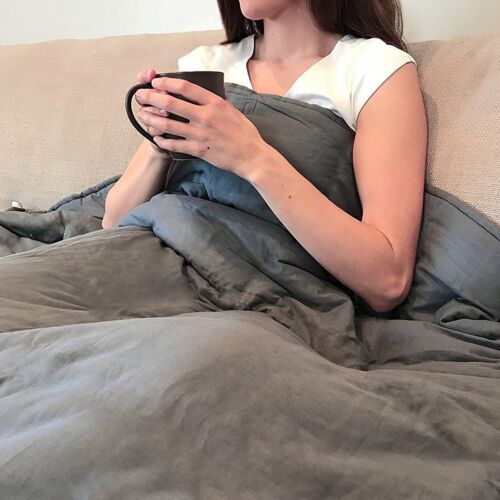 weighted blanket With Washable Cotton Cover 60'' x 80'' Grey