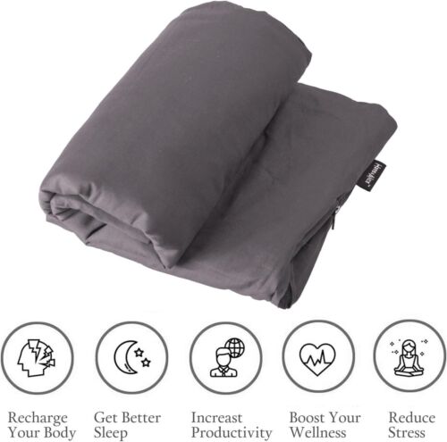 weighted blanket With Washable Cotton Cover 60'' x 80'' Grey