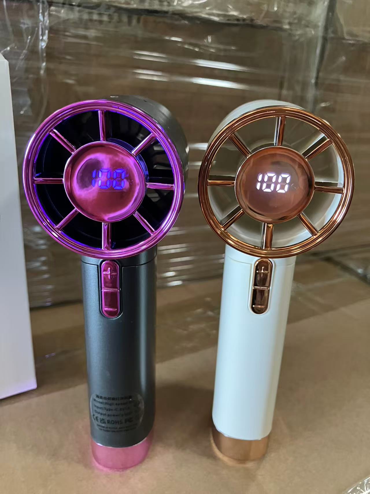 Portable Hand Fan Rechargeable Bladeless Personal Highspeed Long-lasting Handheld Fan Electric USB Fan Outdoor Summer(Black 3000mAh)