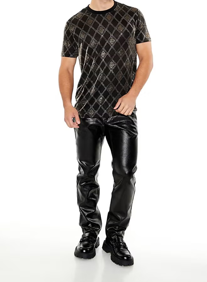 Metallic Lattice Crew Tee