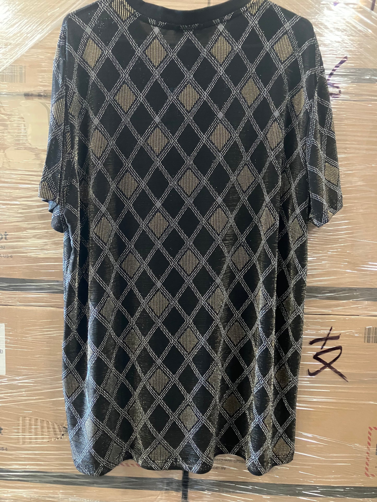 Metallic Lattice Crew Tee