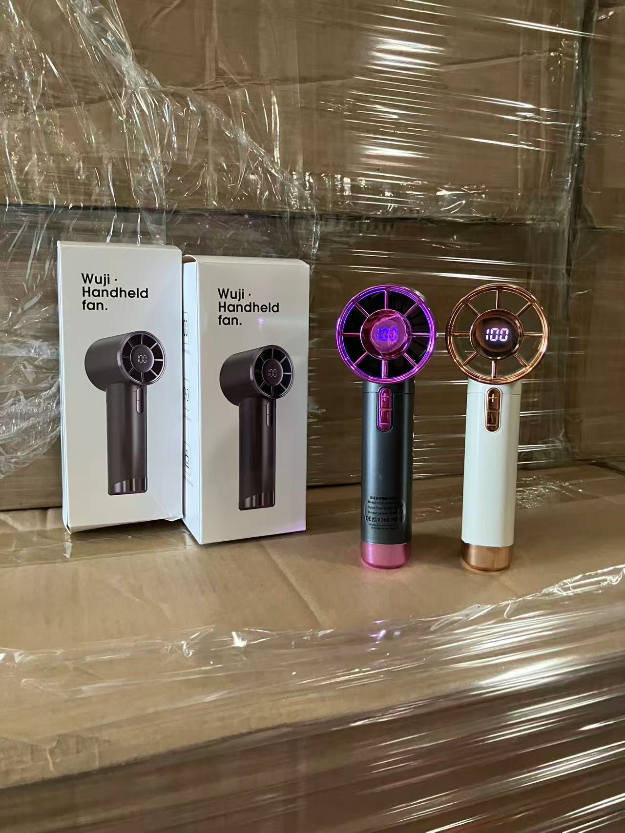 Portable Hand Fan Rechargeable Bladeless Personal Highspeed Long-lasting Handheld Fan Electric USB Fan Outdoor Summer(Black 3000mAh)