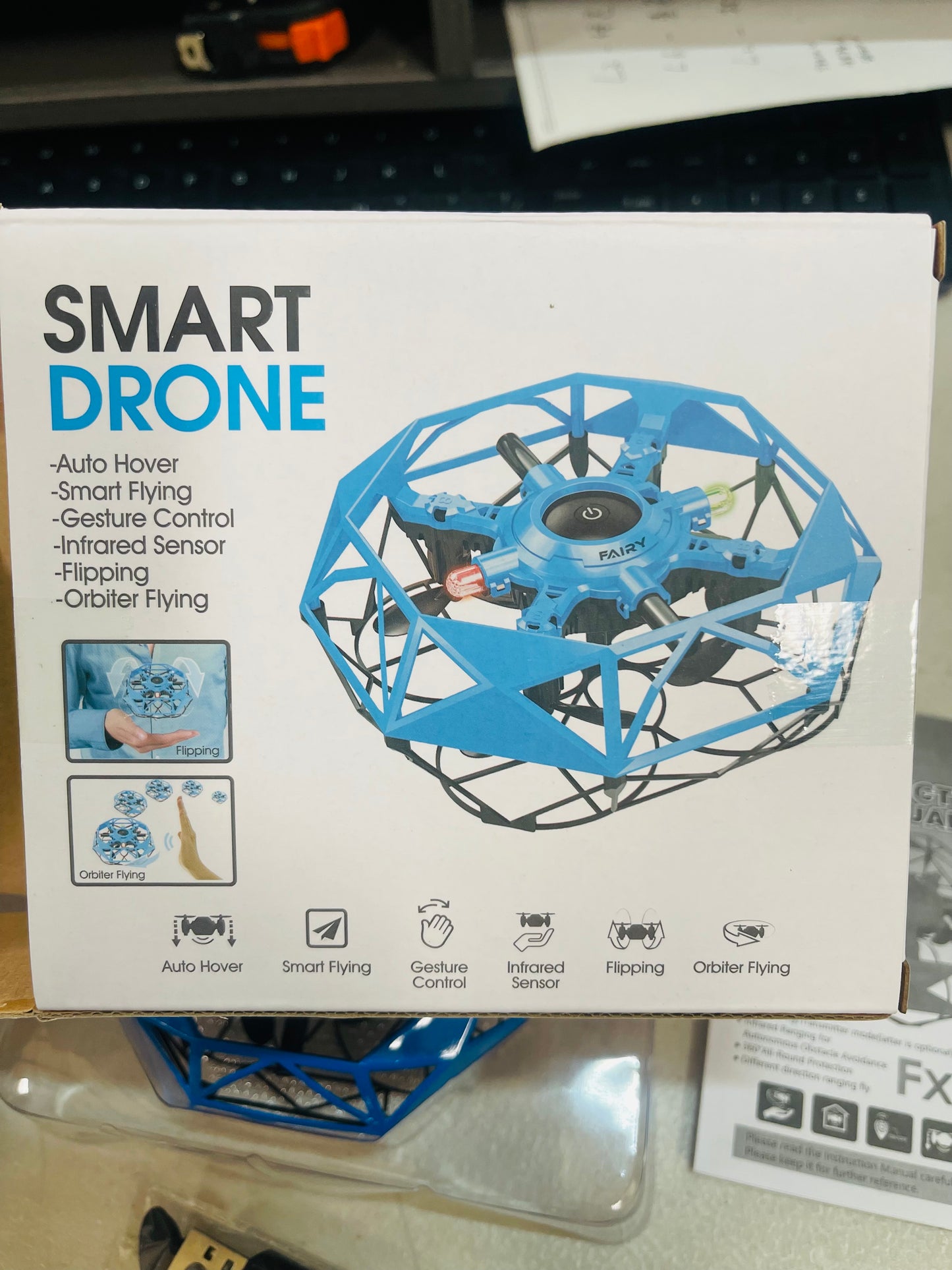 Hand Operated Mini Drone, Quad Induction Levitation UFO, 360° Indoor Drone