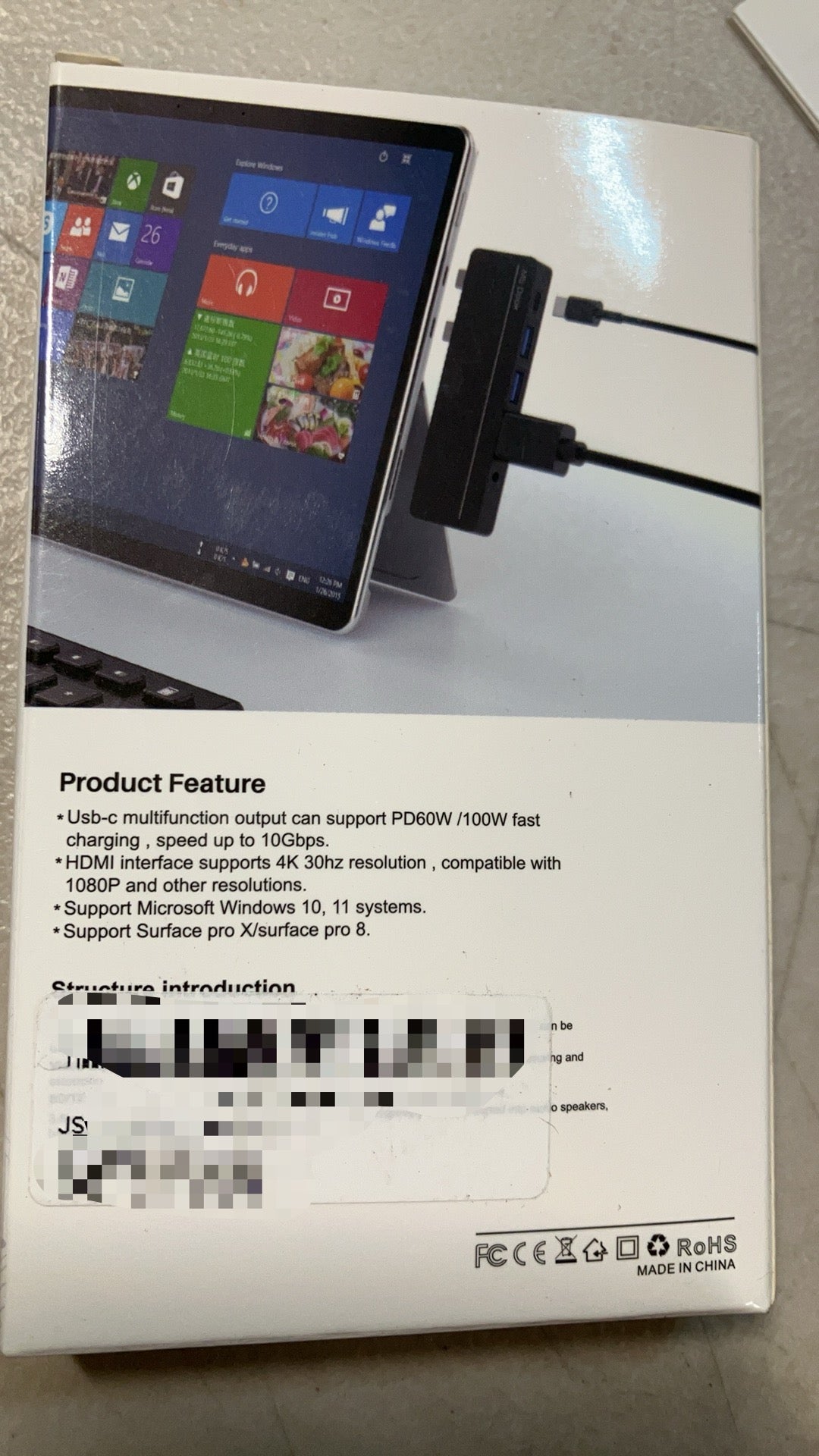 Surface Pro 9 Accessories, Surface Pro 8 Hub with 4K HDMI, 100W USB C Thunderbolt 4 (Display+40Gbps+PD), USB C, Audio, 2* USB A 3.0, TF/SD Card, Triple Display for Microsoft Surface Pro 9/8/X