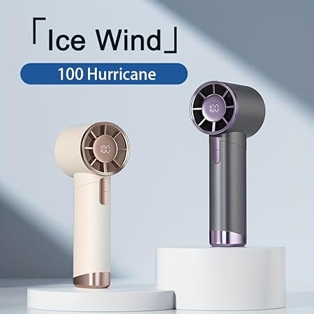 Portable Hand Fan Rechargeable Bladeless Personal Highspeed Long-lasting Handheld Fan Electric USB Fan Outdoor Summer(Black 3000mAh)