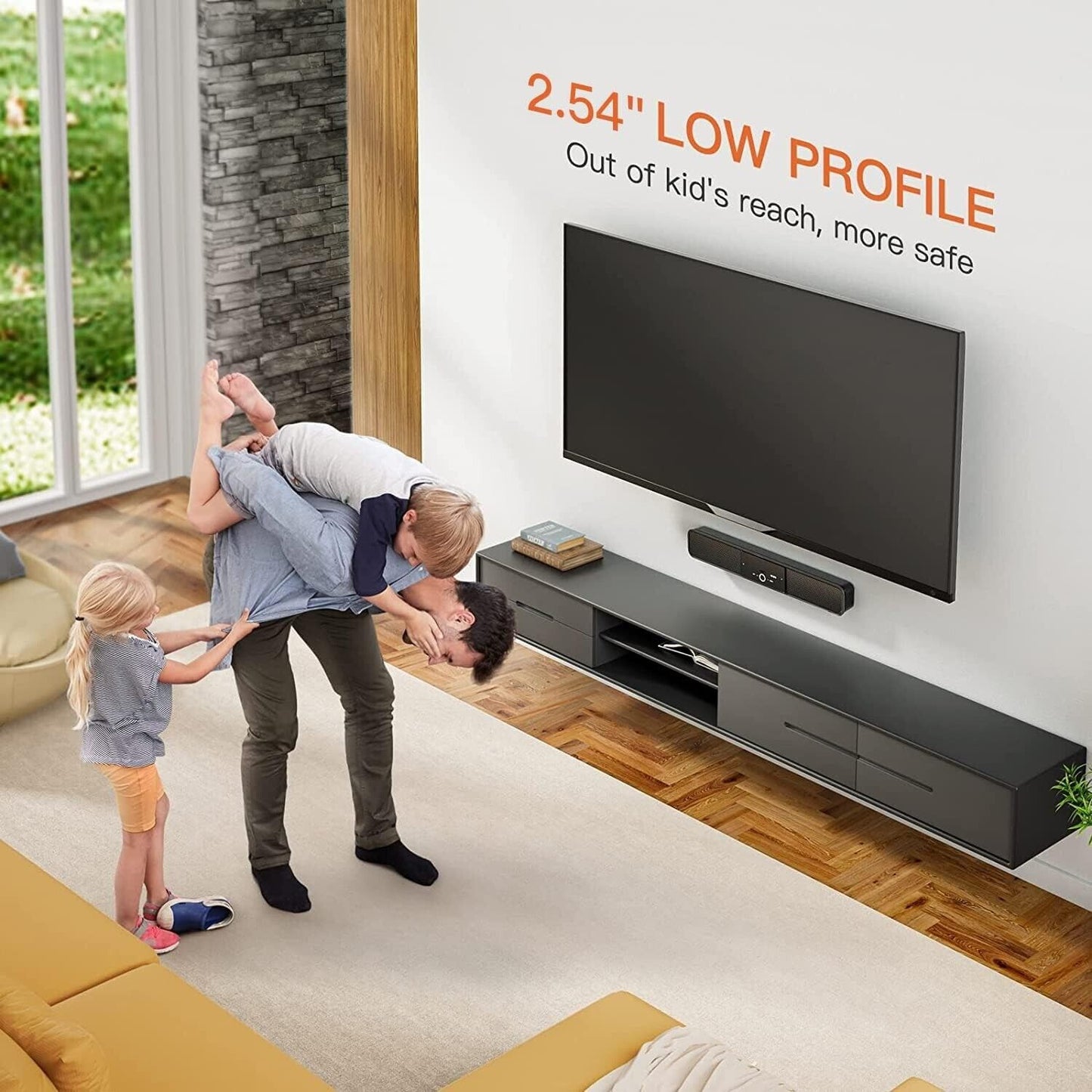 Tilting Tv Wall Mount For Most 37-75 Inch Tvs, Large Low Profile Tv Mount Wall