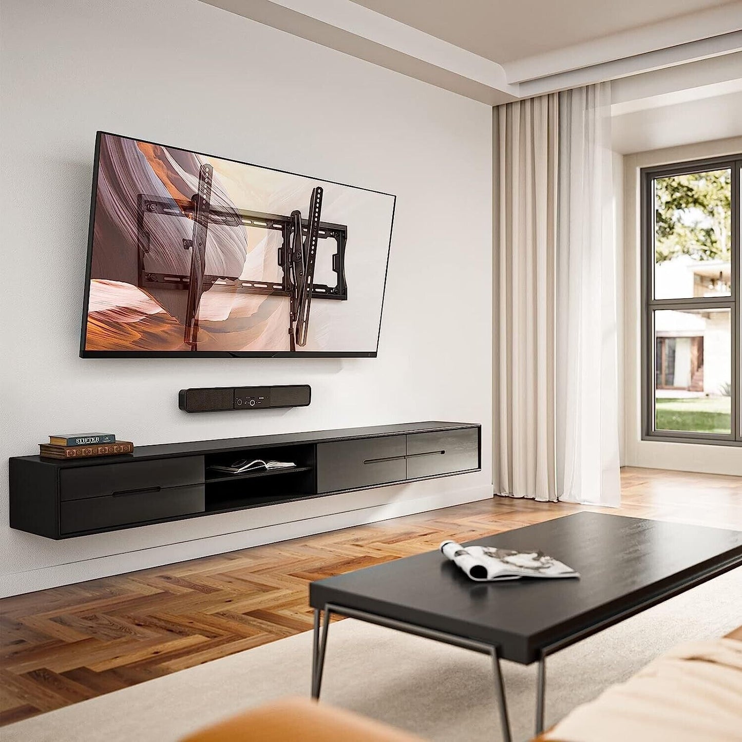 Tilting Tv Wall Mount For Most 37-75 Inch Tvs, Large Low Profile Tv Mount Wall