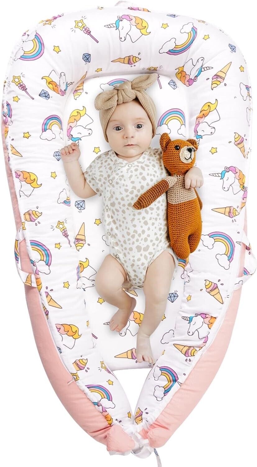 Baby Lounger for Newborn, Soft Breathable Lounger Cover Fits 0-24 Months