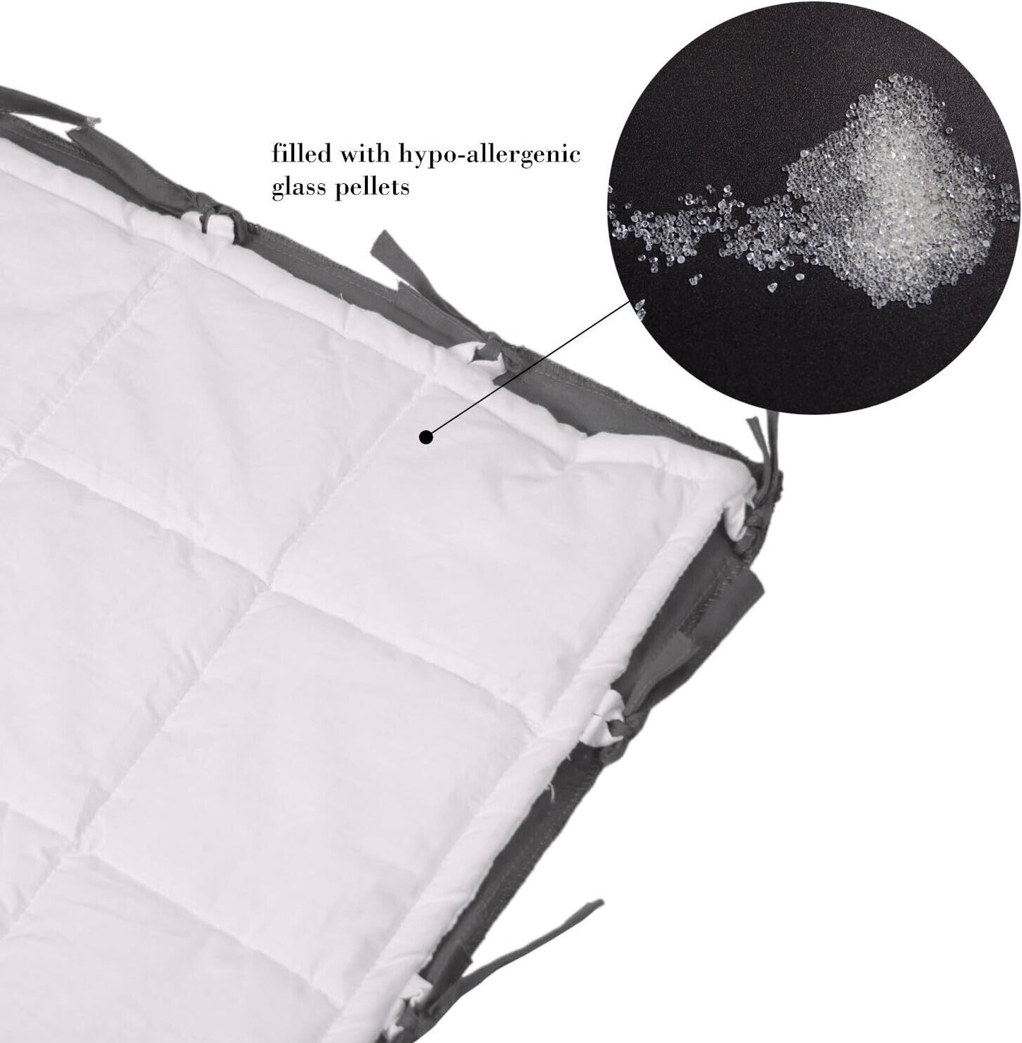 weighted blanket With Washable Cotton Cover 60'' x 80'' Grey