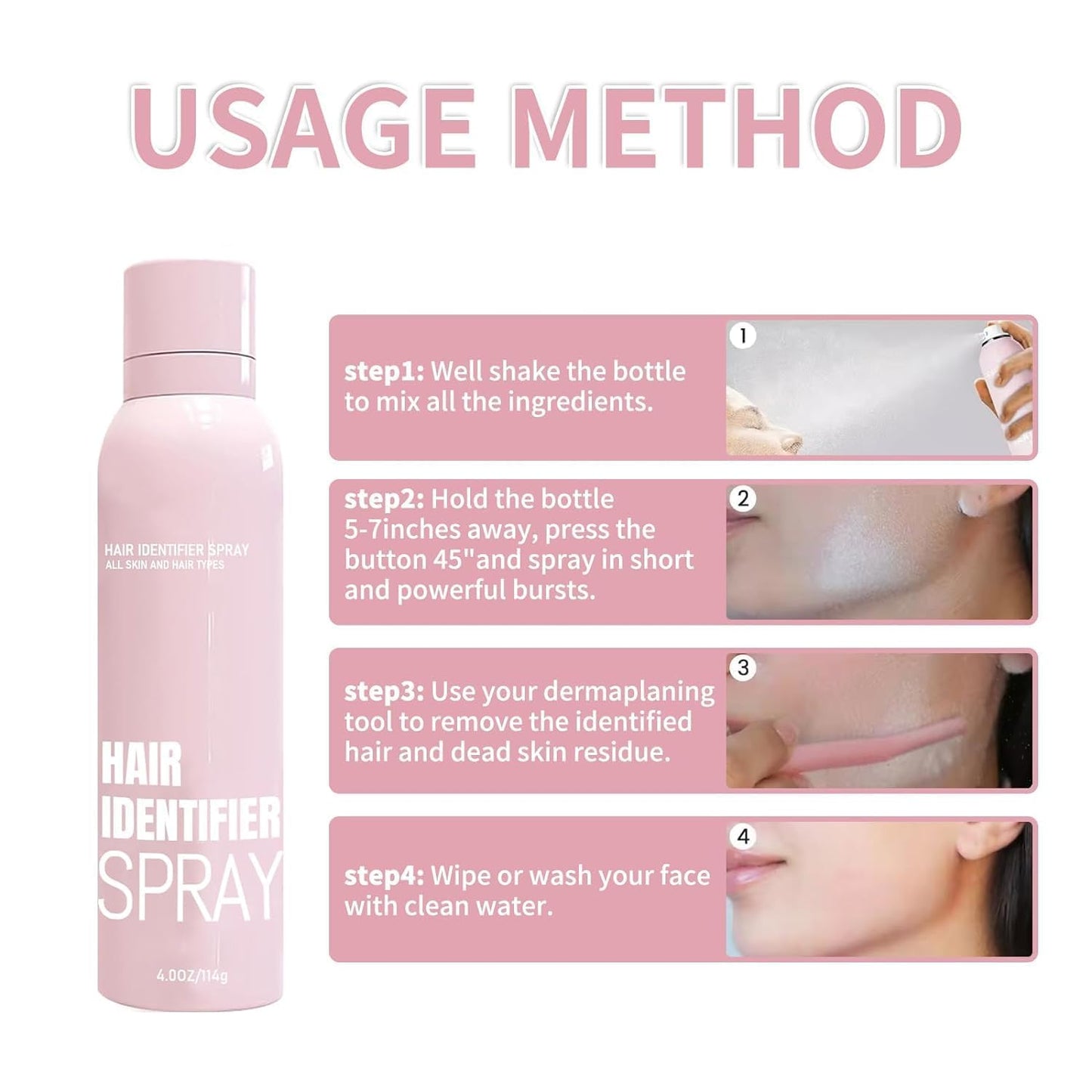 Hair Identifier Spray for Face Shaving,face hair identifier spray,Moisturizing And Skin Care Set Spray,suitable for all skin types (1 set)