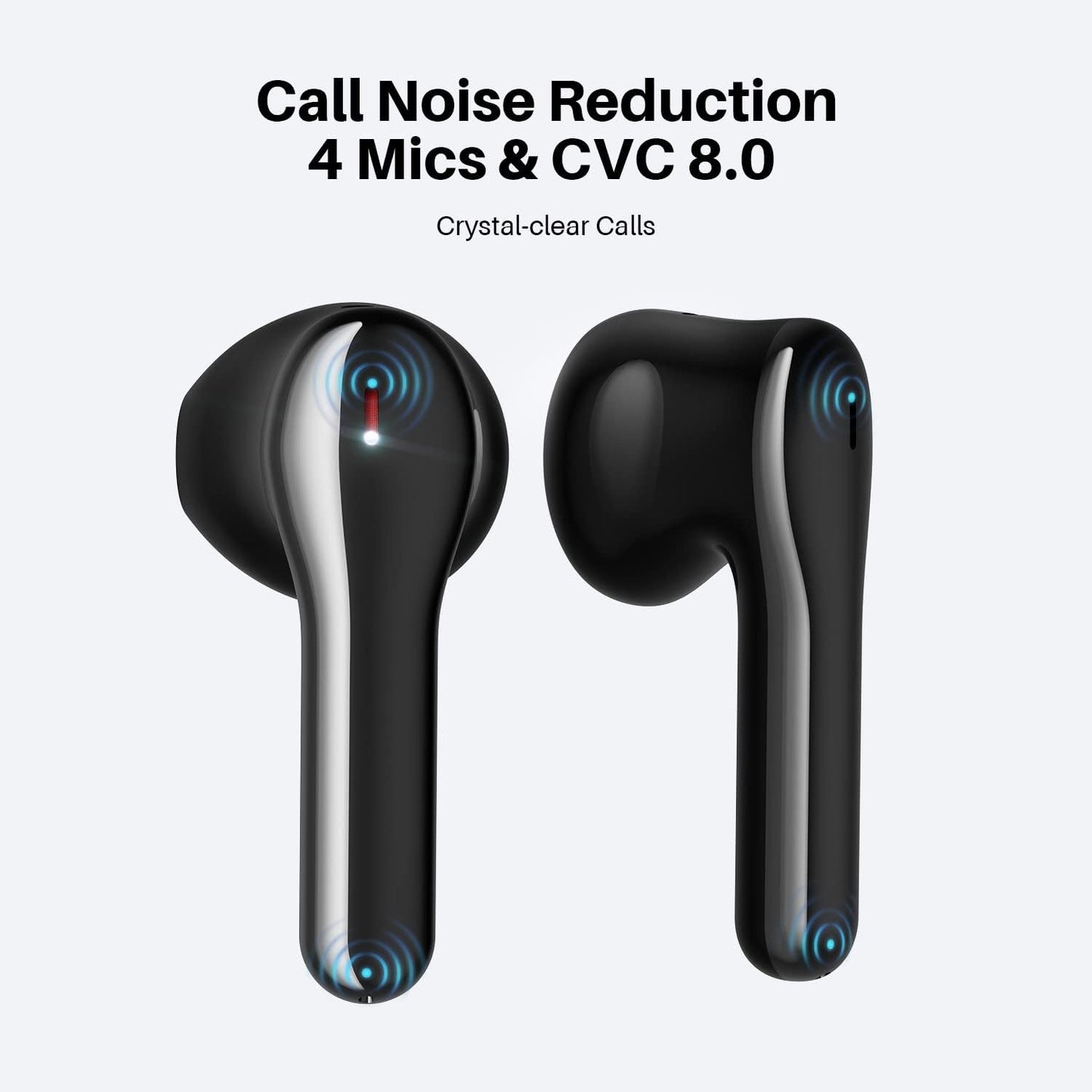 Tribit Wireless Earbuds, Bluetooth 5.2 Earbuds Qualcomm QCC3040, 4Mics CVC 8.0 Call Noise Canceling Crystal-Clear Calls Comfortable EarBuds