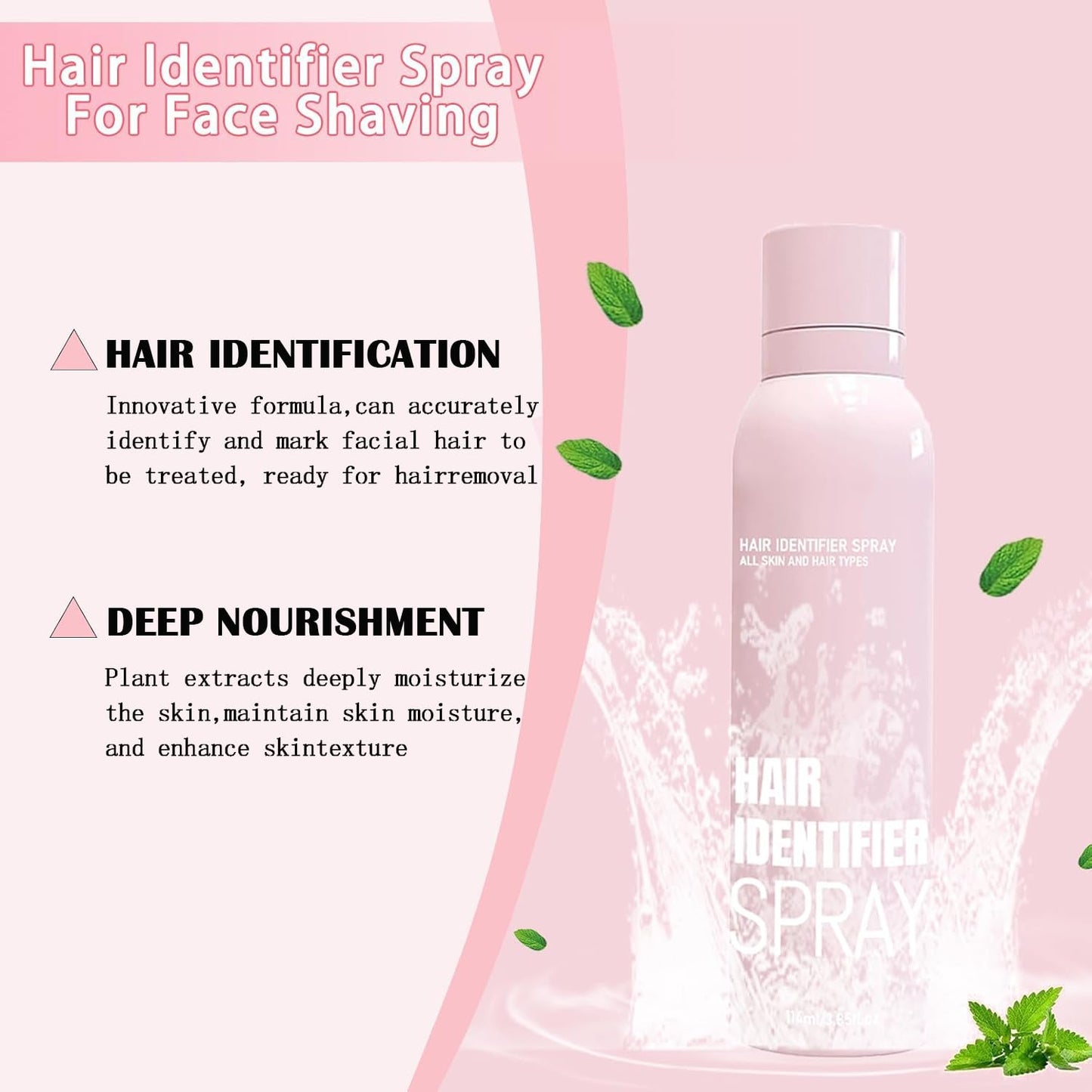 Hair Identifier Spray for Face Shaving,face hair identifier spray,Moisturizing And Skin Care Set Spray,suitable for all skin types (1 set)
