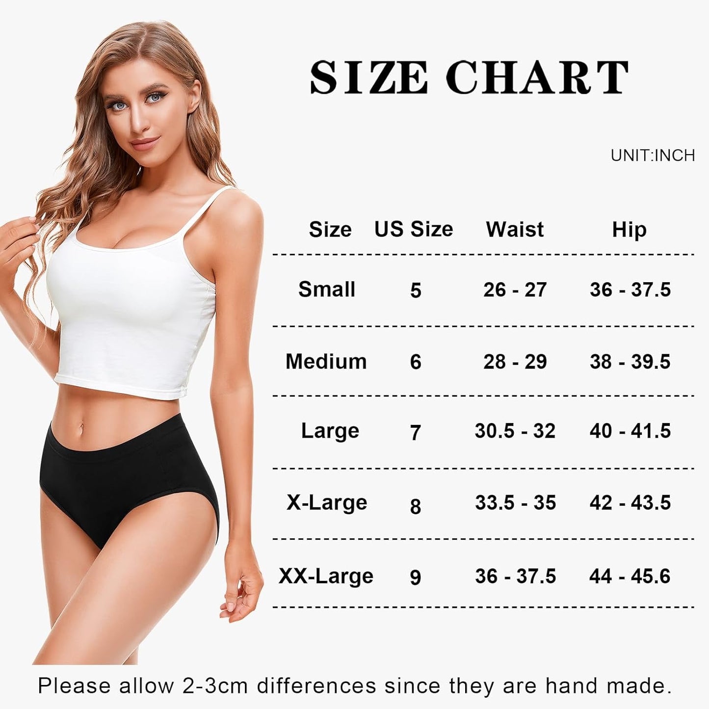 XL 5pcs Women's Cotton Underwear Soft Breathable Mid Waisted Panties for Women Full Coverage Ladies Panties