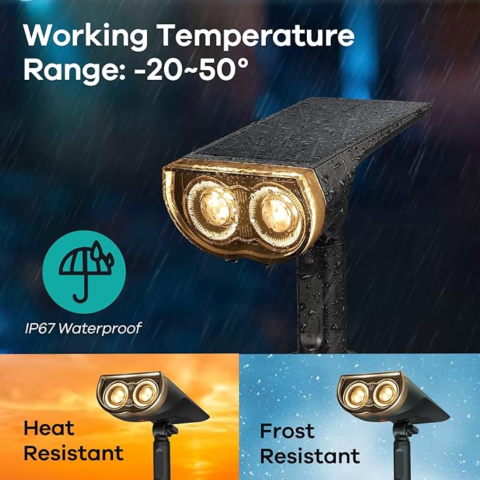 6 Pack- Consciot Halloween Solar Spot Lights Outdoor, IP67 Waterproof 2-in-1 Solar Outdoor Lights