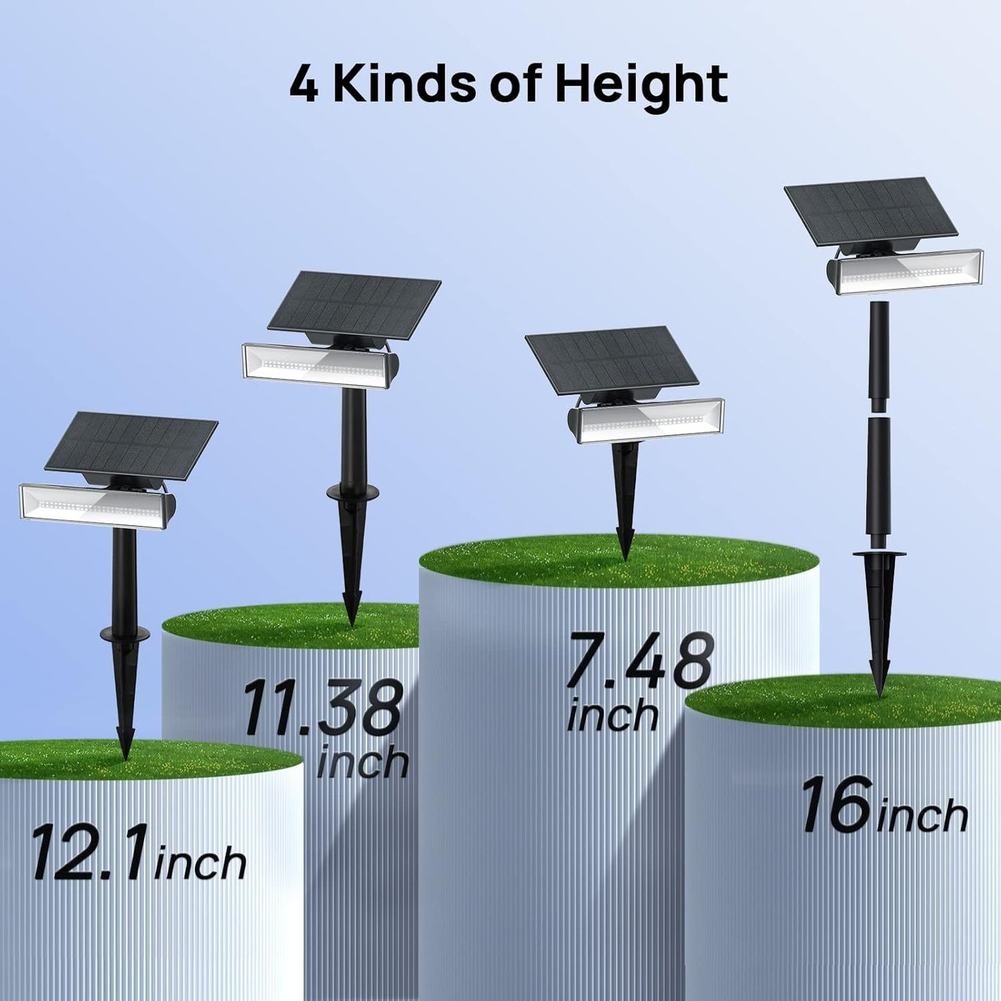 6 Pack-Consciot Solar Spot Lights, 54 LEDs 7 Multicolor Changing, Solar Spotlights Waterproof IP67, Outdoor Spotlights for Yard Garden Landscape