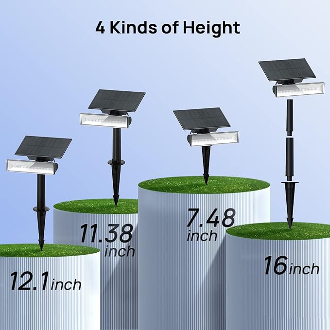 4 Pack-Consciot Solar Spot Lights, 54 LEDs 7 Multicolor Changing, Solar Spotlights Waterproof IP67, Outdoor Spotlights for Garden Landscape,