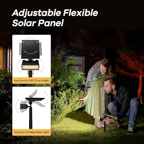 4 Pack-Consciot Warm White Solar Spot Lights Outdoor,Dusk-to-Dawn 600LM 360°Adjustable Solar Landscape Spotlights with IP65 Waterproof Solar Lights Outdoor,3 Brightness for Garden Yard Doorway Lawn, 4 Pack Visit the Consciot Store