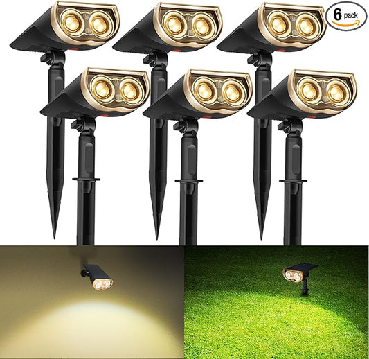 6 Pack- Consciot Halloween Solar Spot Lights Outdoor, IP67 Waterproof 2-in-1 Solar Outdoor Lights