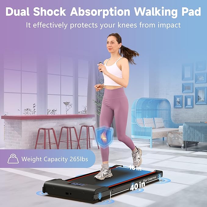 Walking Pad Under Desk Treadmill, Portable Mini Treadmill for Home/Office/Small Spaces