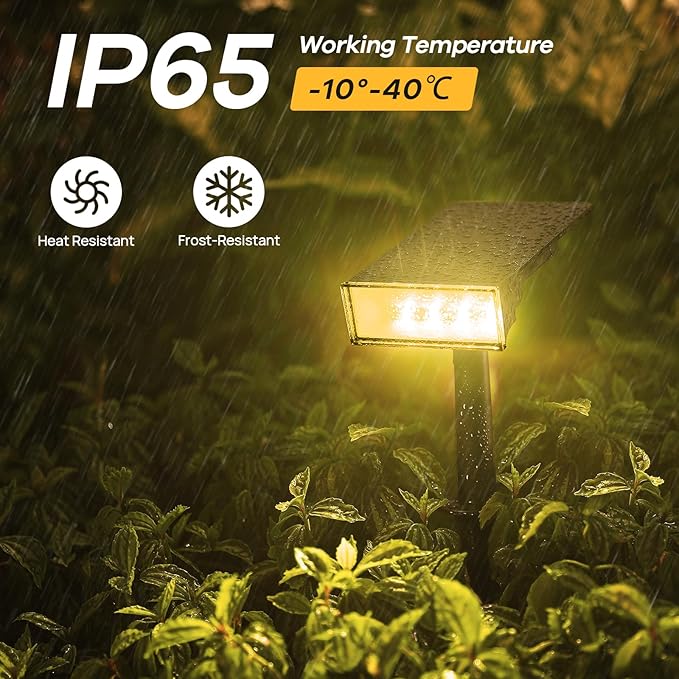 4 Pack-Consciot Solar Spot Lights, Outdoor 3000K Warm White, IP65 Waterproof, Landscape Lights for Yard & Tree House,