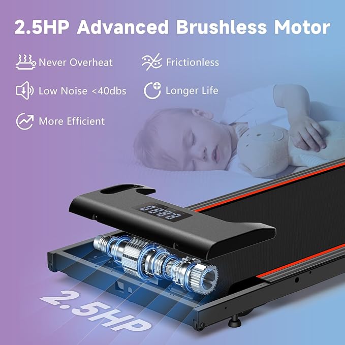 Walking Pad Under Desk Treadmill, Portable Mini Treadmill for Home/Office/Small Spaces