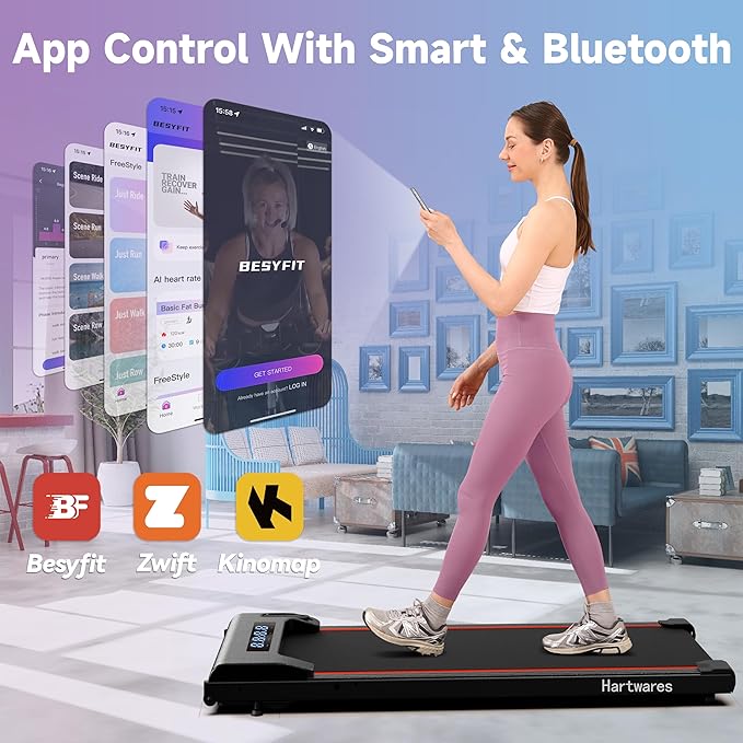 Walking Pad Under Desk Treadmill, Portable Mini Treadmill for Home/Office/Small Spaces