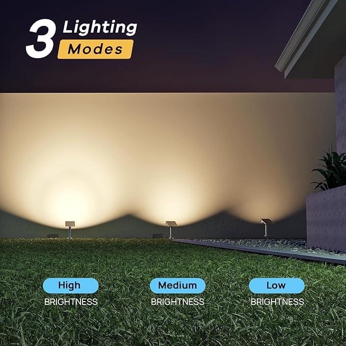 4 Pack-Consciot Solar Spot Lights, Outdoor 3000K Warm White, IP65 Waterproof, Landscape Lights for Yard & Tree House,